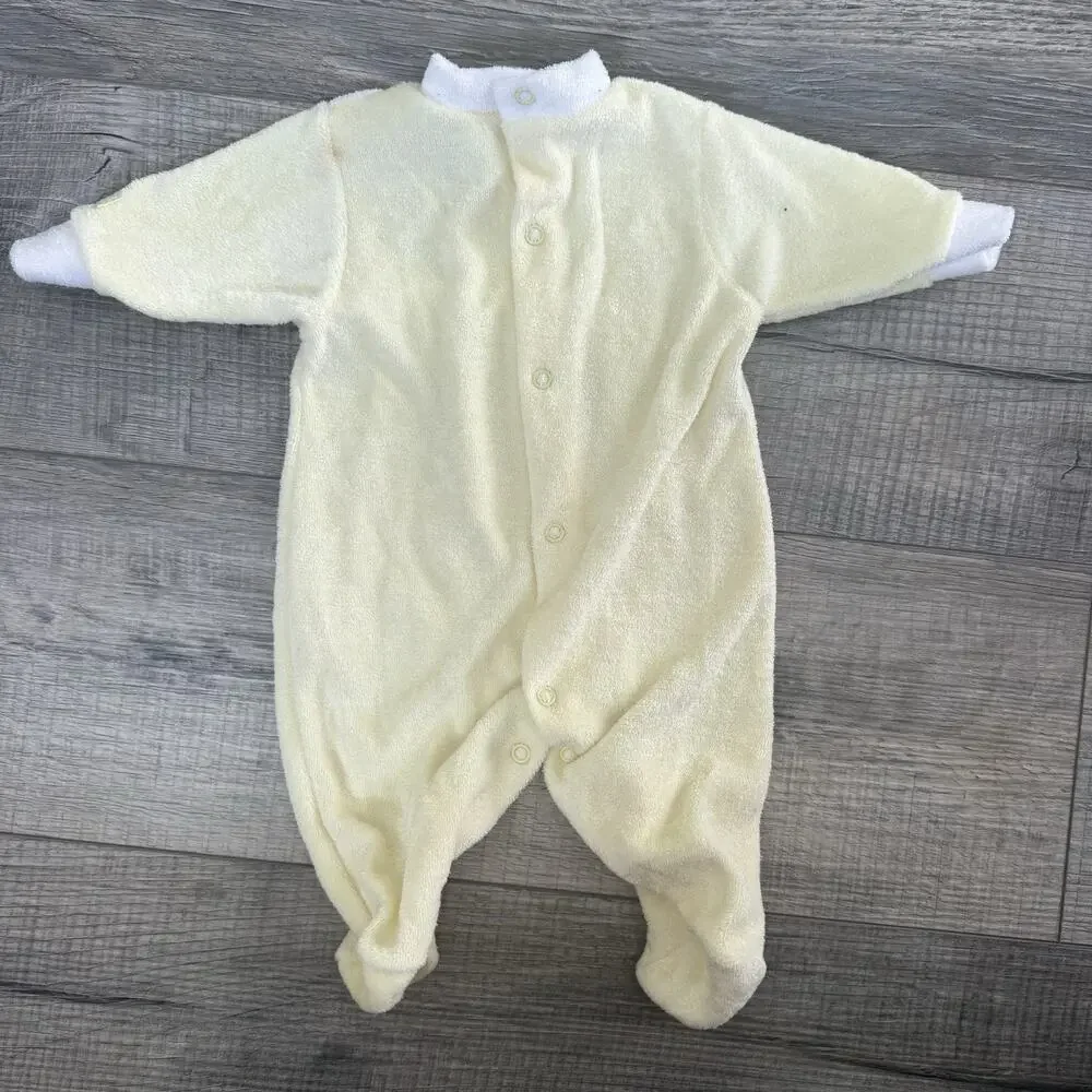 Vtg Baby Little Me Small 0-3 Months Terry Cloth One Piece Sleeper Easter Pastel